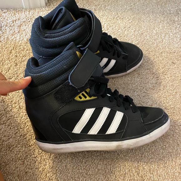 adidas high top wedge sneakers